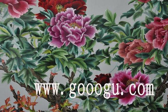 蘇繡屏風(fēng)，刺繡屏風(fēng)圖，榮華富貴刺繡畫