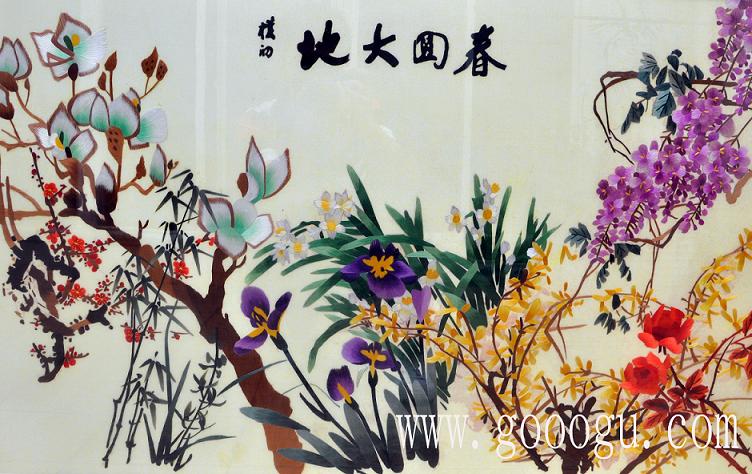 春回大地、萬物復(fù)蘇精品刺繡壁畫！